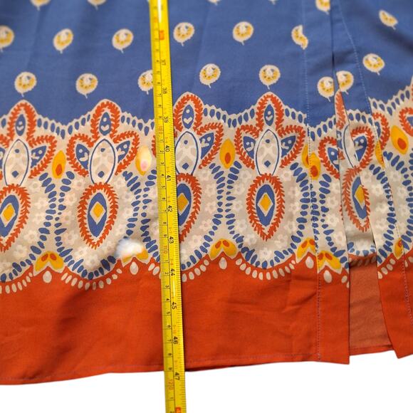 Untuckit size 6 Susan midi dress block print long sleeve button down shirt dress - Picture 5 of 11